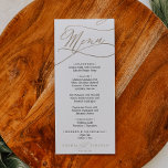 Romantic Gold and Black Styled Names Wedding Menu Invitation<br><div class="desc">This romantic gold and black styled names wedding menu card is perfect for a simple wedding. The modern classic design features fancy swirls and whimsical flourishes with gorgeous elegant hand lettered faux champagne gold typography. This menu can be used for a wedding reception, rehearsal dinner, or any event. Please Note:...</div>