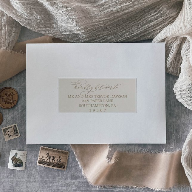 Romantic Gold and Ivory Guest Address Labels (Creator Uploaded)
