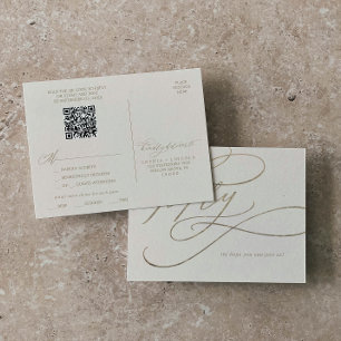 Romantic Gold and Ivory QR Code Menu Choice RSVP
