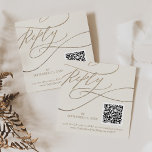 Romantic Gold and Ivory QR Code Wedding RSVP Enclosure Card<br><div class="desc">This romantic gold and ivory QR code wedding RSVP enclosure card is perfect for a simple wedding. The modern classic design features fancy swirls and whimsical flourishes with gorgeous elegant hand lettered faux champagne gold typography. Please Note: This design does not feature real gold foil. It is a high quality...</div>