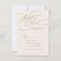 Romantic Gold and Ivory Song Request RSVP Card