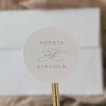Romantic Gold and Ivory Wedding Envelope Seals<br><div class="desc">These romantic gold and ivory wedding envelope seals are perfect for a simple wedding. The modern classic design features fancy swirls and whimsical flourishes with gorgeous elegant hand lettered faux champagne gold foil typography. Personalise the label with the names of the bride and groom. Please Note: This design does not...</div>