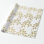 Romantic Gold Botanical Leaf Wedding Wrapping Pape Paper<br><div class="desc">Elegant wedding gift-giving in a faux gold botanical leaf pattern makes an awesome presentation.  Ideal for newlyweds,  bridal showers,  wedding showers,  new homes,  engagement showers,  and more.</div>