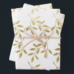 Romantic Gold Botanical Leaf Wedding Wrapping Paper Sheet<br><div class="desc">Elegant wedding gift-giving in a faux gold botanical leaf pattern makes an awesome presentation.  Ideal for newlyweds,  bridal showers,  wedding showers,  new homes,  engagement showers,  and more.</div>