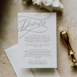 Romantic Gold Calligraphy Details Enclosure Card<br><div class="desc">This romantic gold calligraphy details enclosure card is perfect for a simple wedding. The modern classic design features fancy swirls and whimsical flourishes with gorgeous elegant hand lettered faux champagne gold foil typography. Please Note: This design does not feature real gold foil. It is a high quality graphic made to...</div>