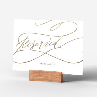 Romantic Gold Calligraphy | Flourish Reserved Sign
