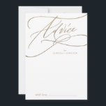 Romantic Gold Calligraphy | Flourish Wedding Advice Card<br><div class="desc">This romantic gold calligraphy flourish wedding advice card is perfect for a simple wedding and can be used for any event. The modern classic design features fancy swirls and whimsical flourishes with gorgeous elegant hand lettered faux champagne gold foil typography. These advice cards can be used as a guestbook alternative...</div>
