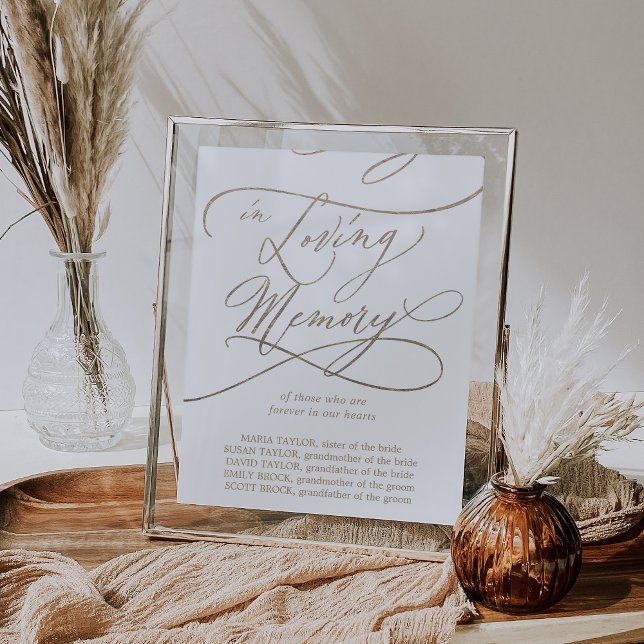 Romantic Gold Calligraphy In Loving Memory Sign (Creator Uploaded)