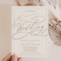 Romantic Gold Calligraphy | Ivory Frame Wedding