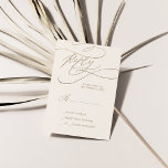 Romantic Gold Calligraphy | Ivory Simple RSVP Card<br><div class="desc">This romantic gold calligraphy ivory simple RSVP card is perfect for a simple wedding. The modern classic design features fancy swirls and whimsical flourishes with gorgeous elegant hand lettered faux champagne gold faux typography. Please Note: This design does not feature real gold foil. It is a high quality graphic made...</div>