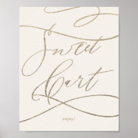 Romantic Gold Calligraphy | Ivory Sweet Cart