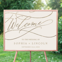 Romantic Gold Calligraphy | Ivory Welcome Wedding