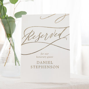 Romantic Gold Calligraphy Memorial Reserved Pedestal Sign