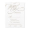 Romantic Gold Calligraphy Menu Choice RSVP Card