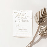 Romantic Gold Calligraphy Menu Choice RSVP Card<br><div class="desc">This romantic gold calligraphy menu choice RSVP card is perfect for a simple wedding. The modern classic design features fancy swirls and whimsical flourishes with gorgeous elegant hand lettered faux champagne gold foil typography. This wedding response card conveniently asks guests what meal they would like at your reception. Please Note:...</div>