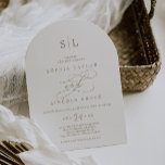 Romantic Gold Calligraphy Monogram Arch Wedding Invitation<br><div class="desc">This romantic gold calligraphy monogram arch wedding invitation is perfect for a simple wedding. The modern classic design features fancy swirls and whimsical flourishes with gorgeous elegant hand lettered faux champagne gold foil typography. Please Note: This design does not feature real gold foil. It is a high quality graphic made...</div>