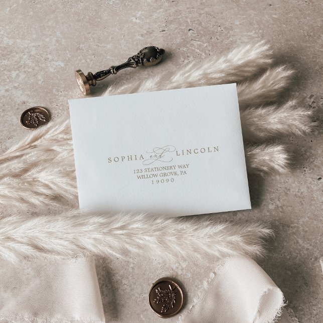 Romantic Gold Calligraphy RSVP Envelope (Creator Uploaded)