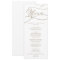 Romantic Gold Calligraphy Wedding Dinner Menu