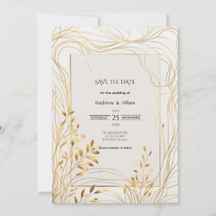 Romantic Gold & Eucalyptus Wedding  Save The Date