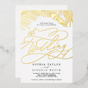 Romantic Gold Foil Black Palm All In One Wedding