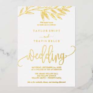 Romantic Gold Foil Black Palm All-In-One Wedding