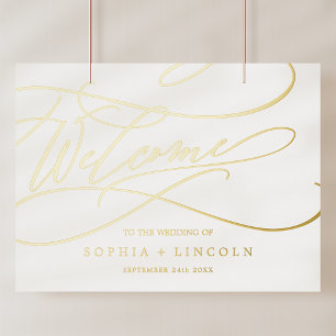 Romantic Gold Foil Elegant Fancy Wedding Welcome Prints