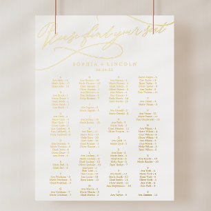 Romantic Gold Foil Elegant Wedding Seating Chart
