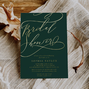 Romantic Gold Foil Emerald Bridal Shower