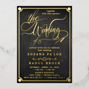 Romantic Gold Foil Emerald Flourish We Do Wedding