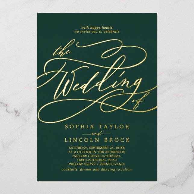 Romantic Gold Foil | Emerald The Wedding Of (Front)