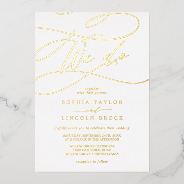 Romantic Gold Foil | Flourish We Do Wedding (Front)