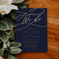 Romantic Gold Foil | Navy Flourish We Do Wedding