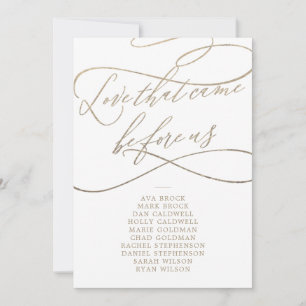 Romantic Gold Love Before Us Seating Chart Card