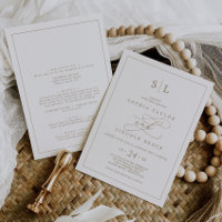 Romantic Gold Monogram Double Sided Wedding