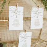 Romantic Gold Table Number Seating Chart Card<br><div class="desc">These romantic gold table number seating chart cards are perfect for a simple wedding. The modern classic design features fancy swirls and whimsical flourishes with gorgeous elegant hand lettered faux champagne gold typography. The card prints on the front and back (double-sided).</div>