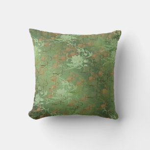 Romantic ,gold, Teal,, Watercolor, Chic, Floral  Cushion