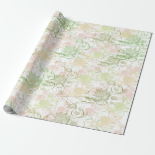 Romantic ,gold, Teal,, Watercolor, Chic, Floral Wrapping Paper
