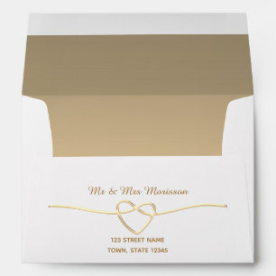 Romantic Gold Wedding Envelope