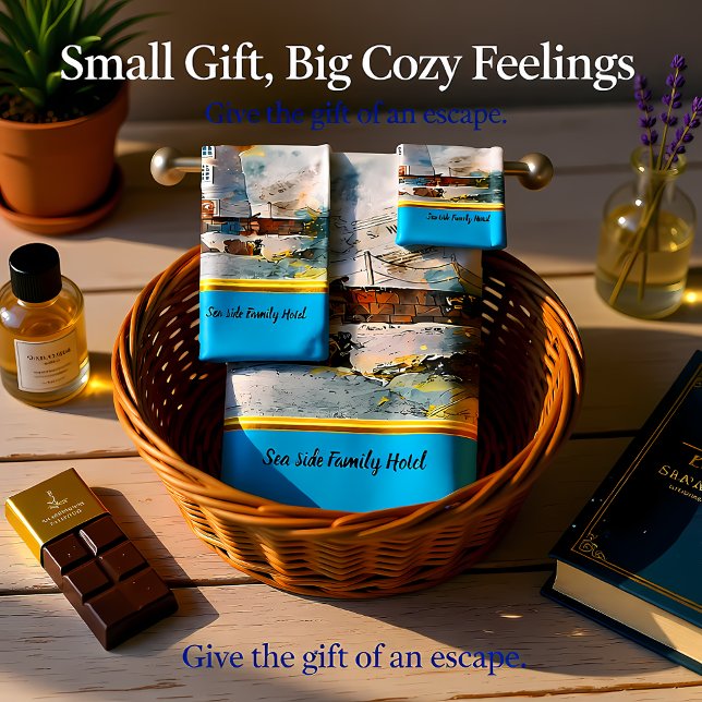 Romantic Gold with nautical coastal Lighthouse bl Bath Towel Set (Creator Uploaded)