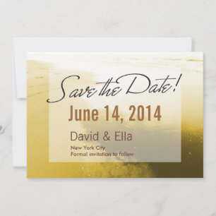 Romantic Golden Beach Save the Date Announcement