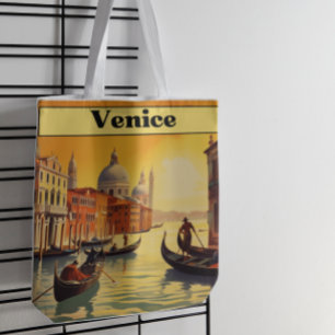 Romantic Golden Hour Venice Italy Vintage Travel Tote Bag