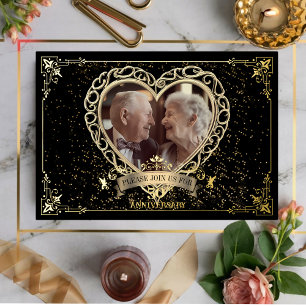 Romantic Golden love heart 50th Anniversary Photo