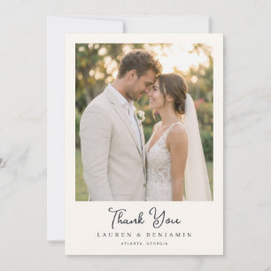 Romantic Golden Photo Thank You Card