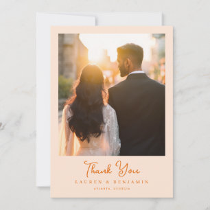 Romantic Golden Photo Thank You Card