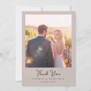 Romantic Golden Vineyard Photo Thank You Card