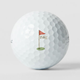 Romantic Golf Flag "I Do" Golf Wedding Favour Balls