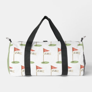 Romantic Golf Flag "I Do" Golf Wedding Favour Duffle Bag