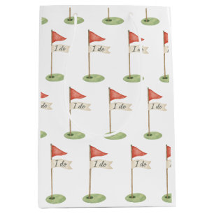 Romantic Golf Flag "I Do" Golf Wedding Favour Medium Gift Bag