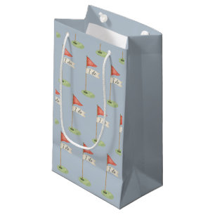Romantic Golf Flag "I Do" Golf Wedding Misty Blue Small Gift Bag
