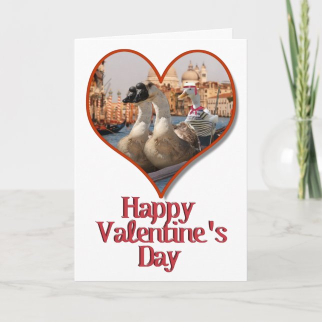 Romantic Gondola Ride for Valentine's Day Holiday Card (Front)